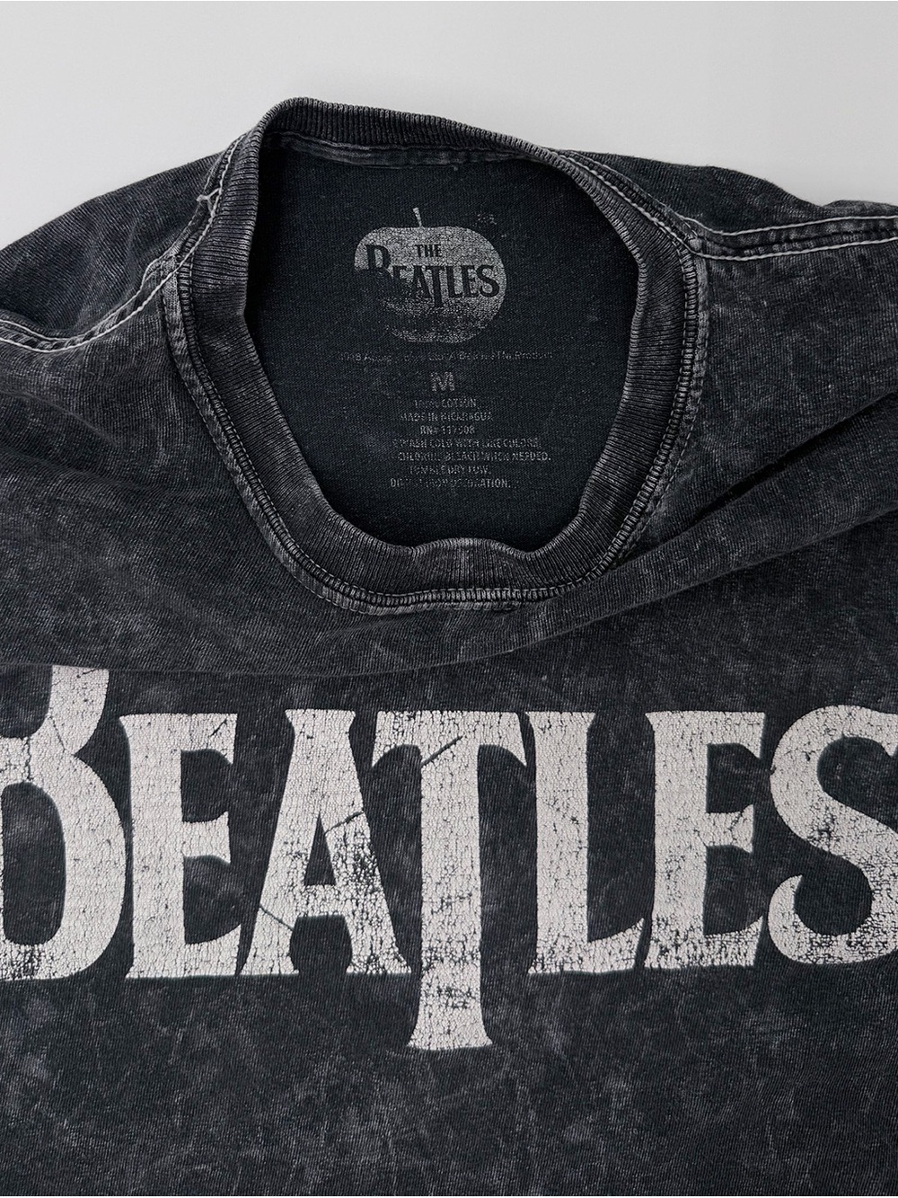 The Beatles Black and White Logo Cropped Tee